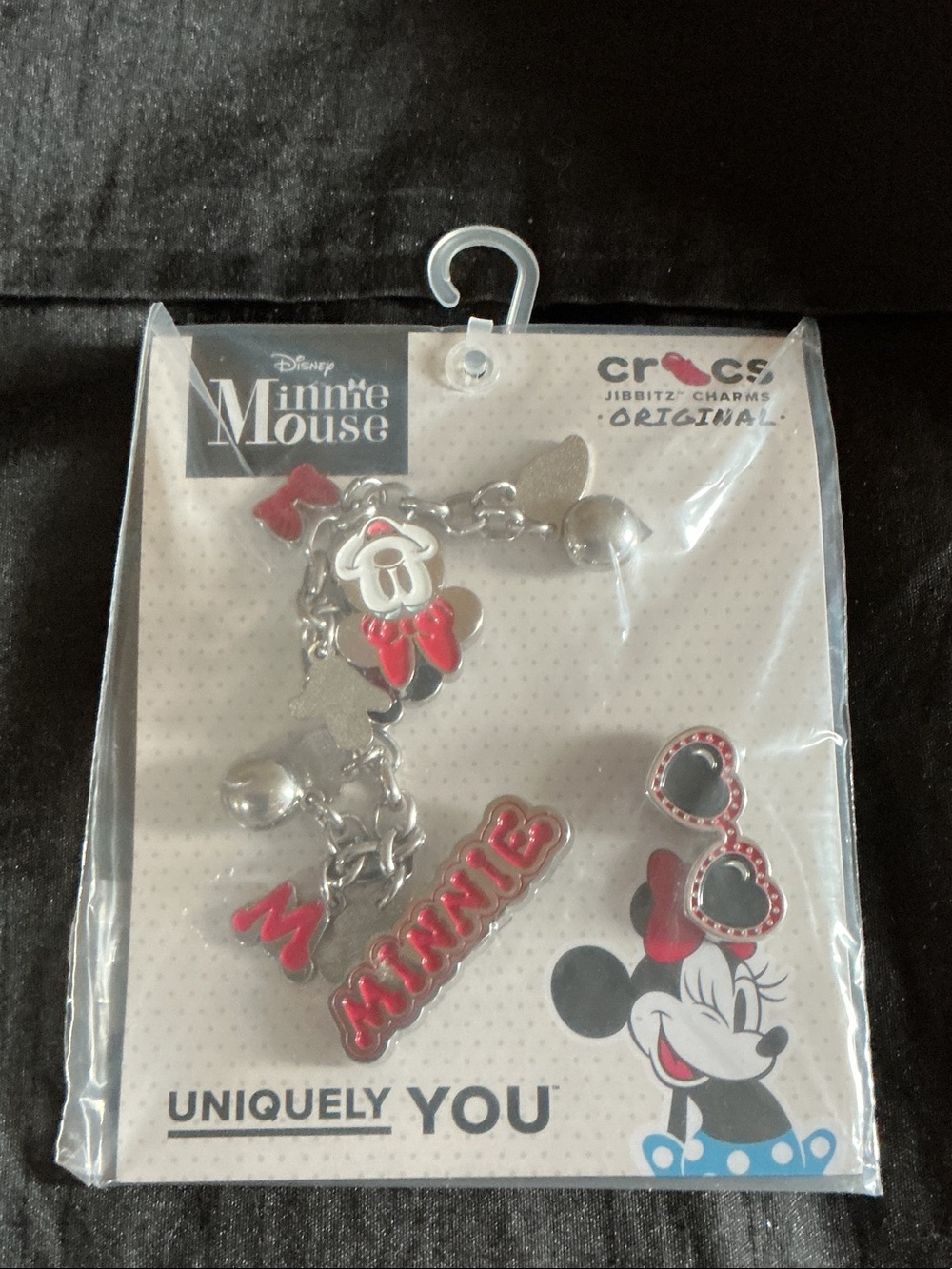 CROCS Minnie Mouse Red and Silver Charm Bracelet nwt